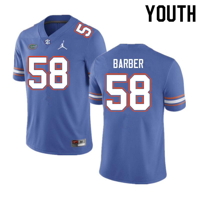 Youth #58 Austin Barber Florida Gators College Football Jerseys Sale-Royal